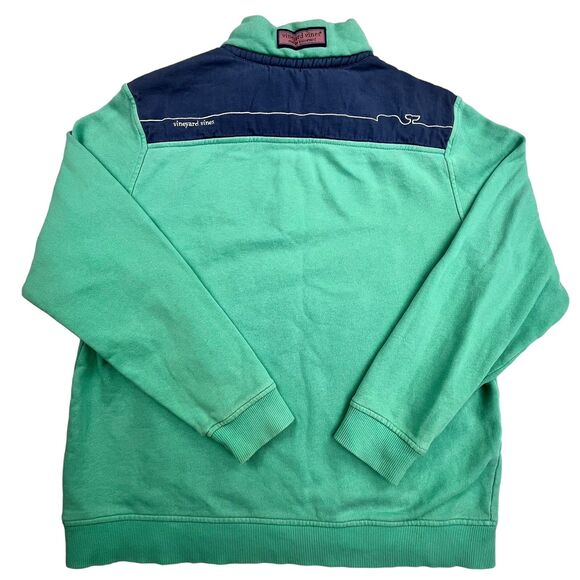 Vineyard Vines 1/4 Zip Pullover Sweater Jacket Youth Large 16-18 Green & Blue - Picture 4 of 8